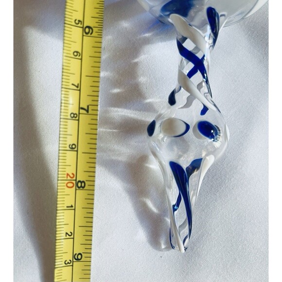 Lot of 2 Zeigler USA Victorian Glass Finial Ornaments 9" Blue White Clear Z 06 - Picture 10 of 13